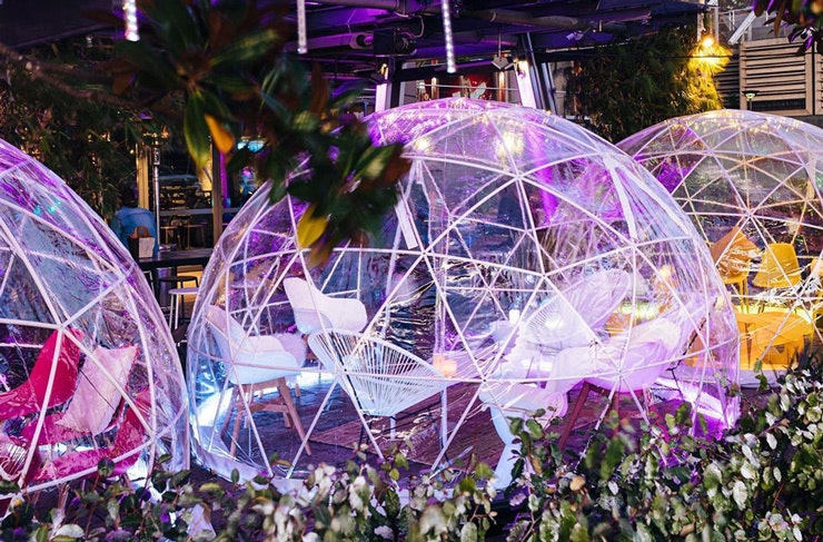 Pop up igloo bars at Sydney's harbour side bar, Cargo Bar.